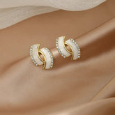 White CC Studs-Anti Tarnish || Waterproof