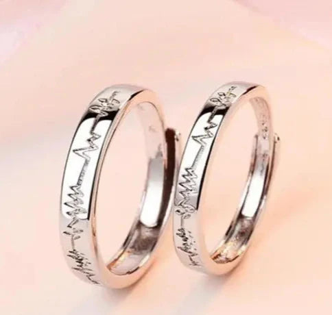 Heartbeat Couple Rings Stainless Steel
