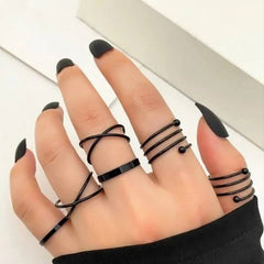 Party Wear Black Platinum Plated Set of 6