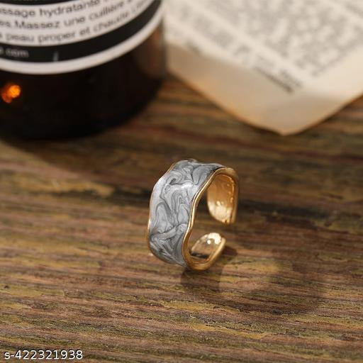 Black Grey Gold Platted Ring
