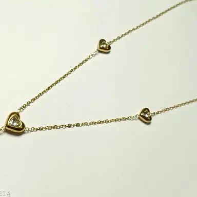 Dainty Crystal Heart Charms Pendant