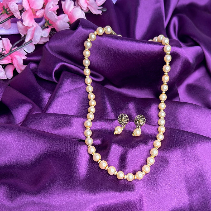 Golden Stylish Mala with Earrings