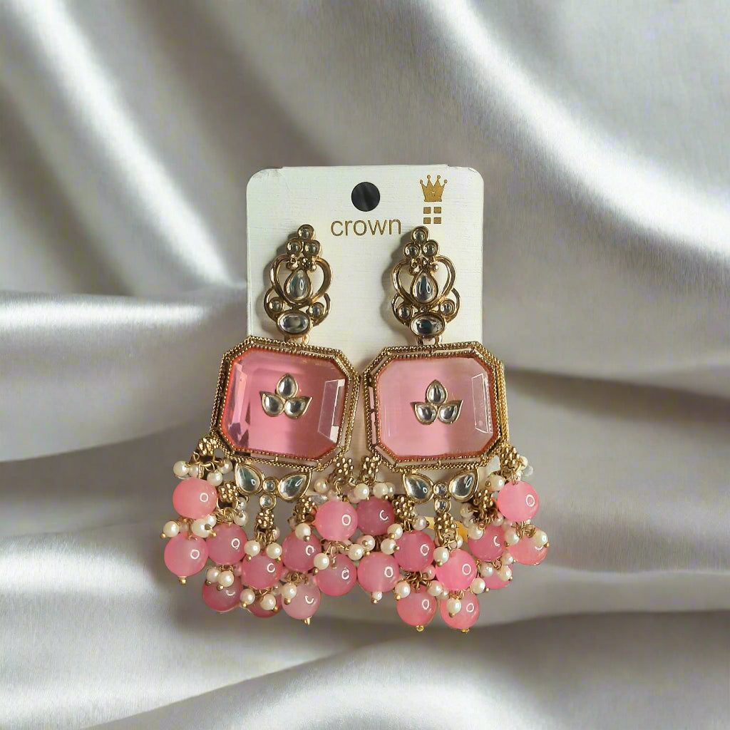 PINK LOVE PEARL JHUMKA