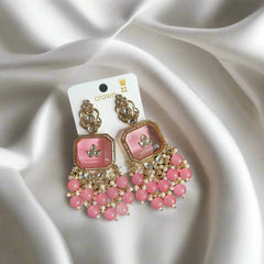 PINK LOVE PEARL JHUMKA