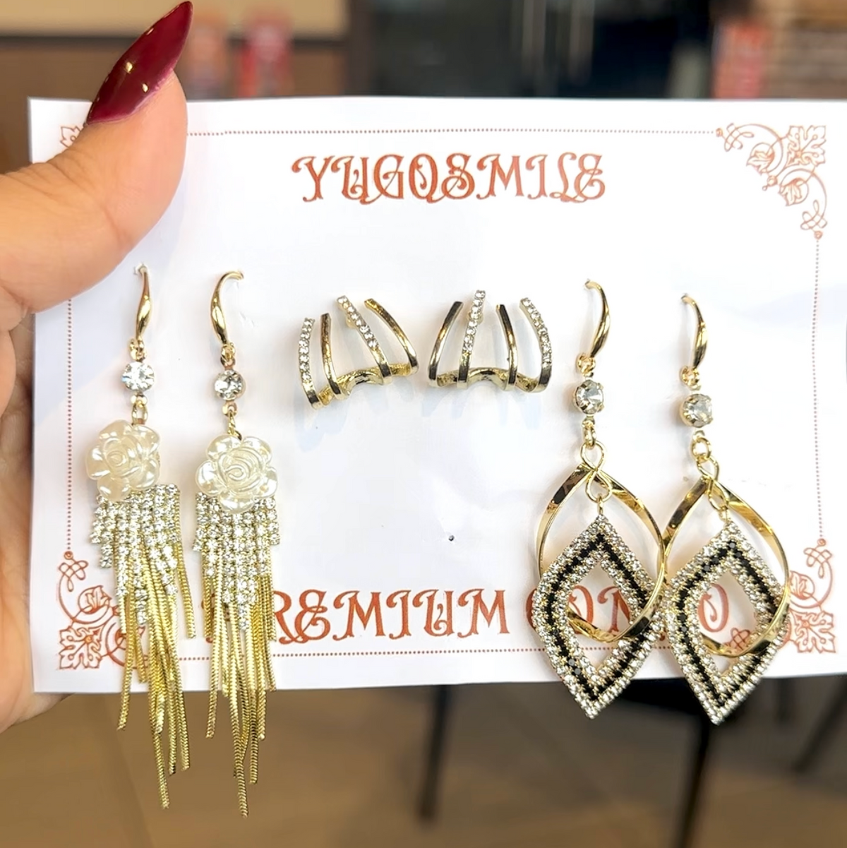 Rakhi Combo Pack Of 3 Earrings With Free Bracelet