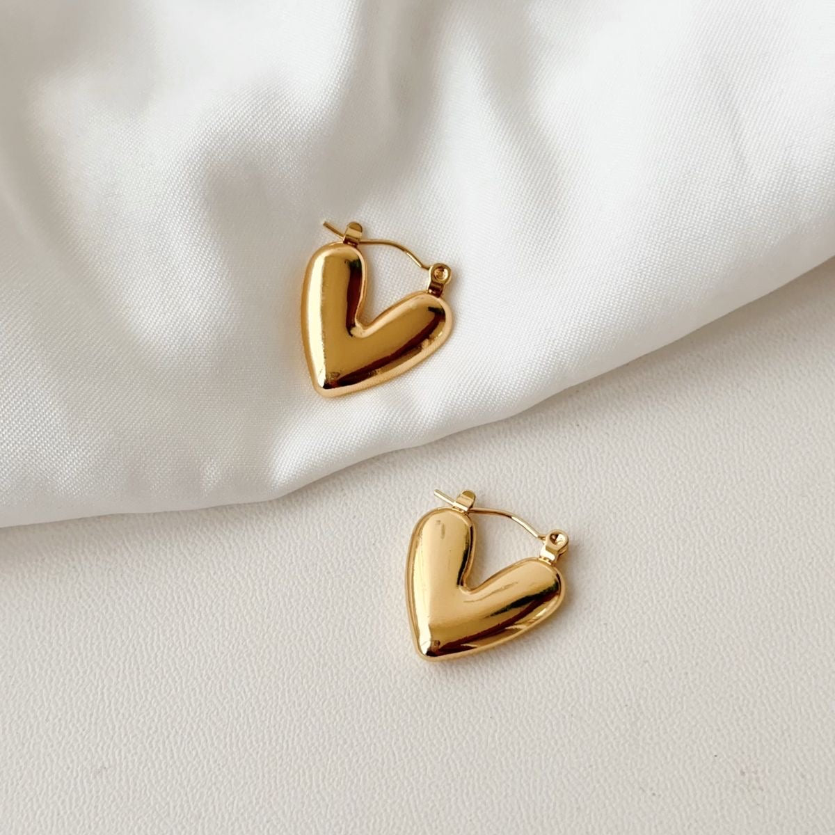 Golden Heart Hoop Earry