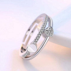 Stainless Steel Heart Pearl Ring