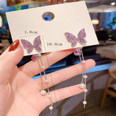 Purple Butterfly Earrings