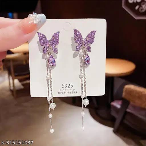 Purple Butterfly Earrings