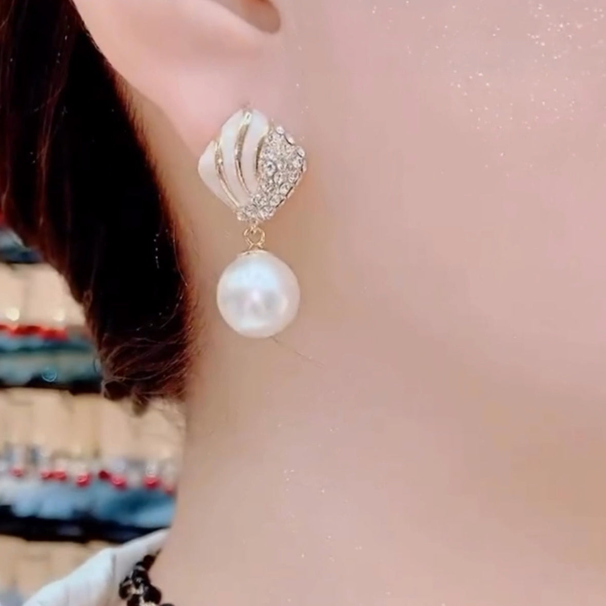 Ball Square Zircon Earrings