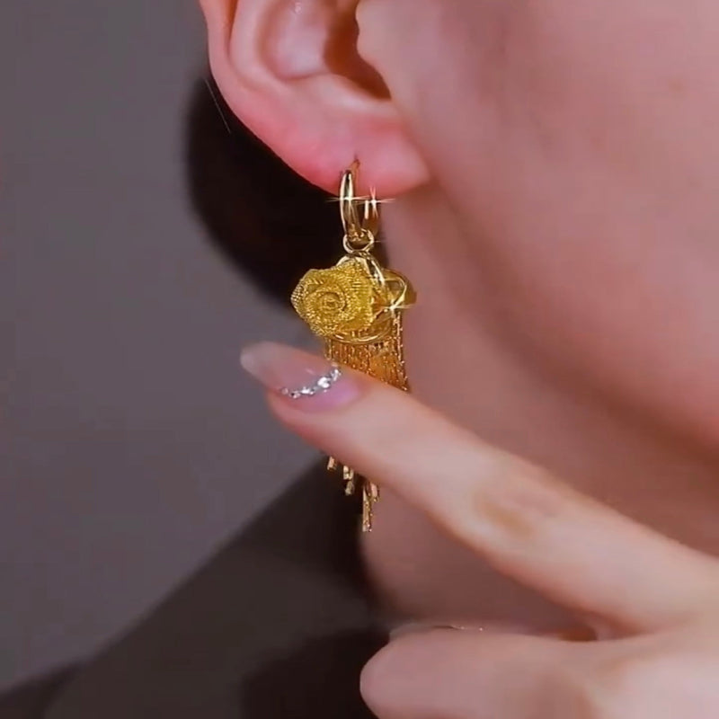 Dazzling Yellow Rose Gold Hoops