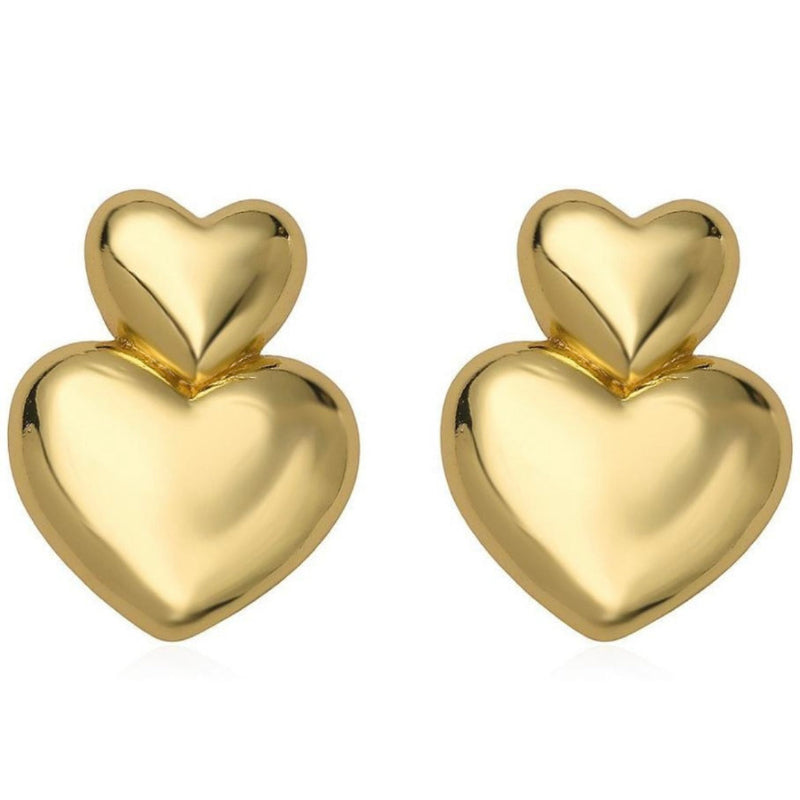 Double Heart Studs