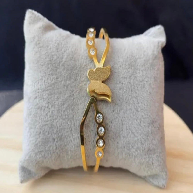 Anti-Tarnish Butterfly Stone Studded Bracelet
