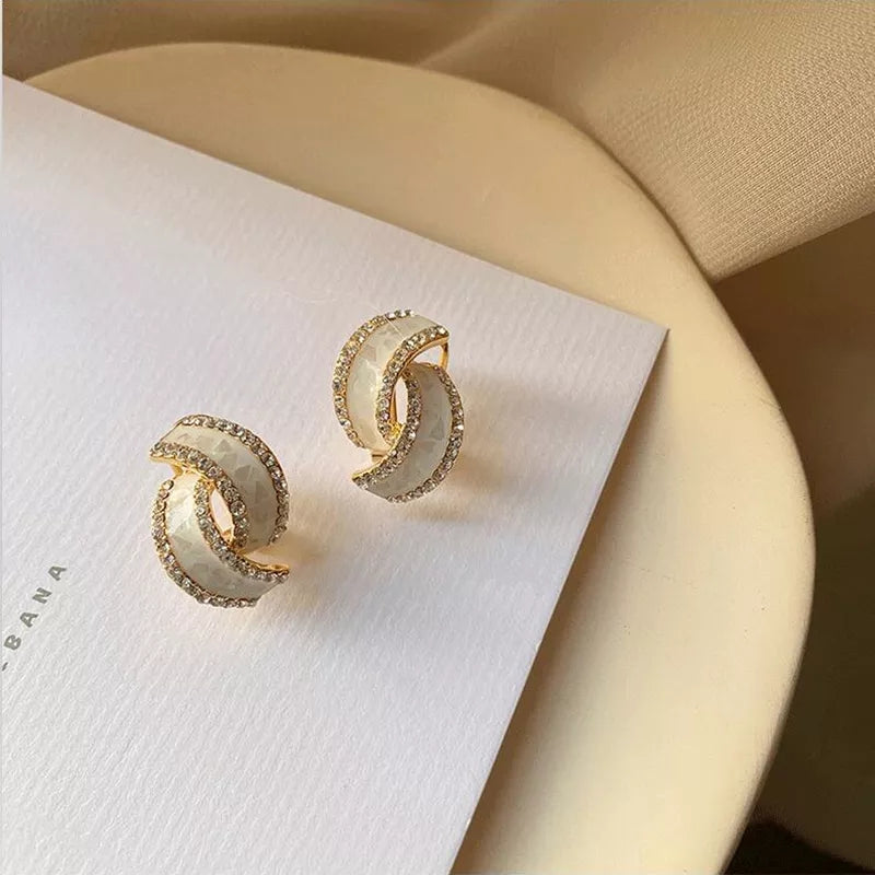White CC Studs-Anti Tarnish || Waterproof