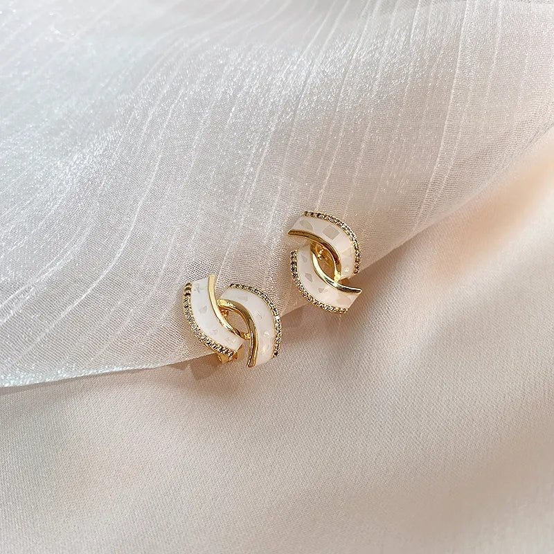 White CC Studs-Anti Tarnish || Waterproof