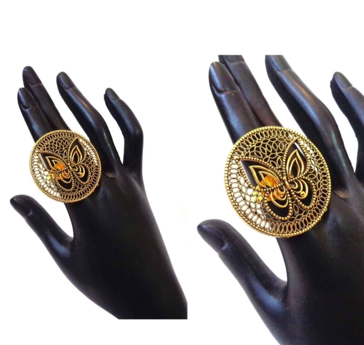 Golden Antique Butterfly Ring