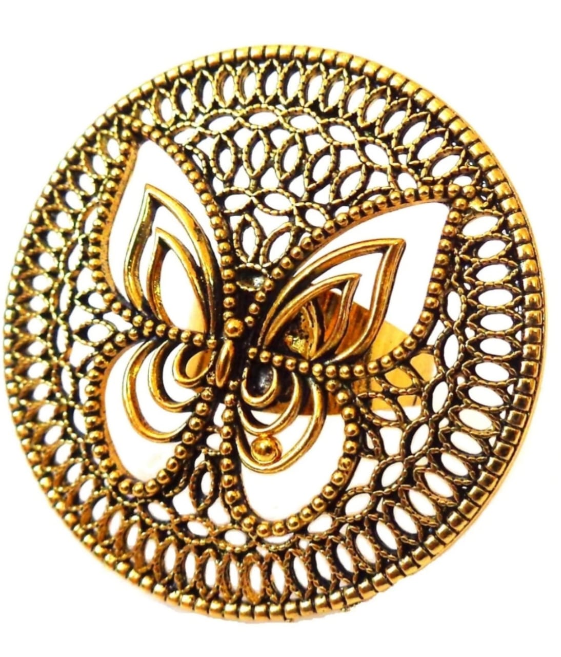 Golden Antique Butterfly Ring