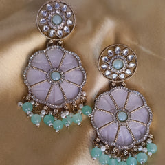 Sky Blue Forever Pearl Kundan Earring