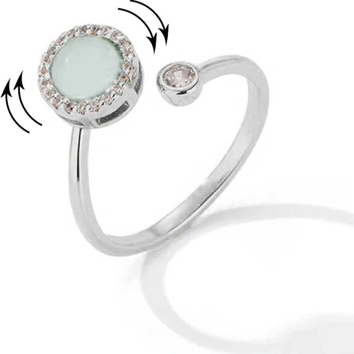 Icy Green Cubic Ring