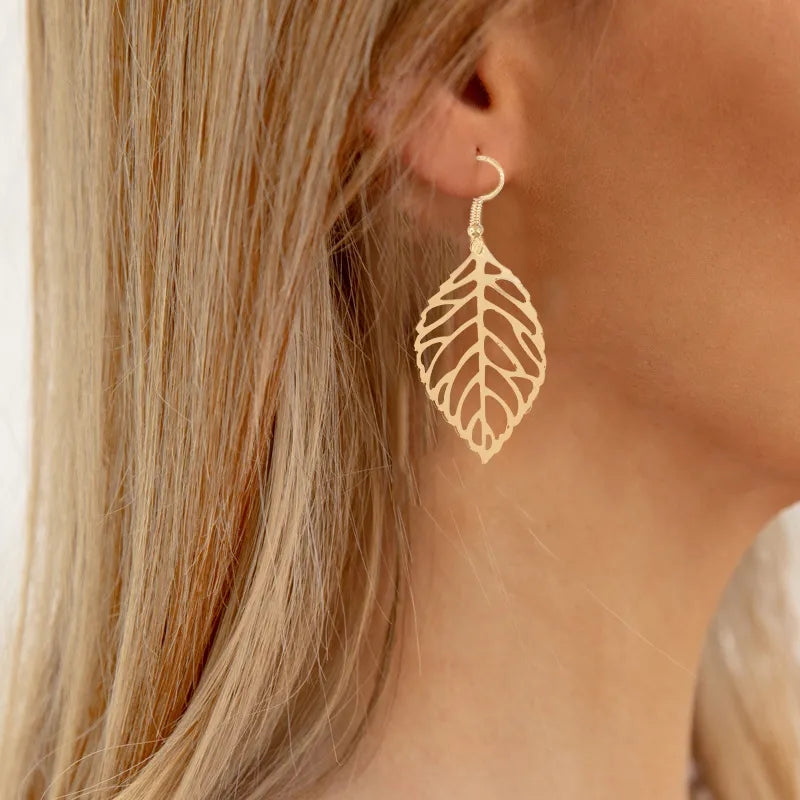 Glittery Leaf Earring
